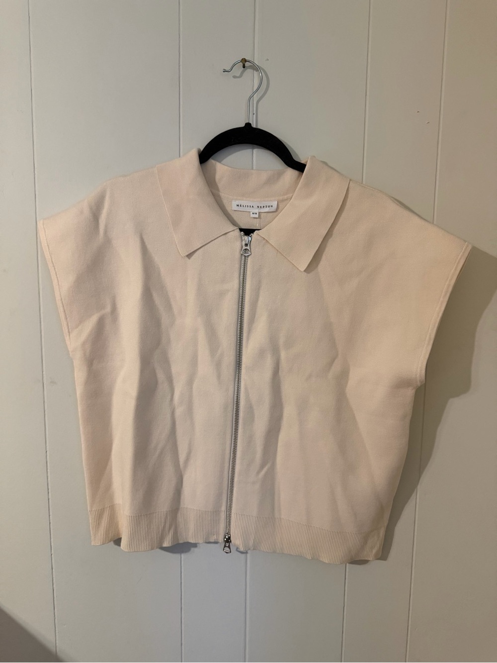 MELISSA NEPTON Cream Short-Sleeve Zip Front Jacket